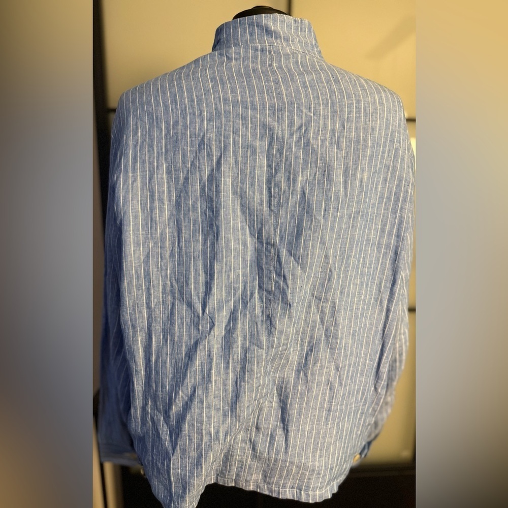 Polo Ralph Lauren XXL Striped Linen Harrington Bomber Jacket Full Zip - Picture 7 of 7